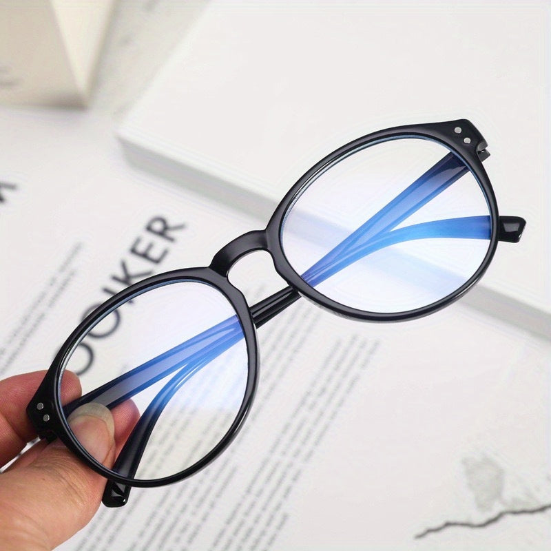 Men's Oval PC Glasses Anti-fatigue Anti-UV Eyewear