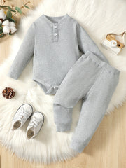 Infant Baby 2pcs Suit Long Sleeve Romper Pants Boys Girls Fall Winter Outfit