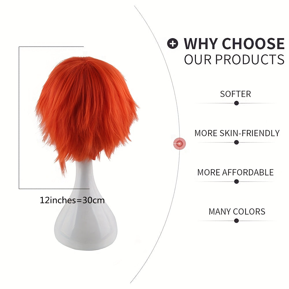 Men's Orange Wig Chemical Fiber Wig Hair Accessories