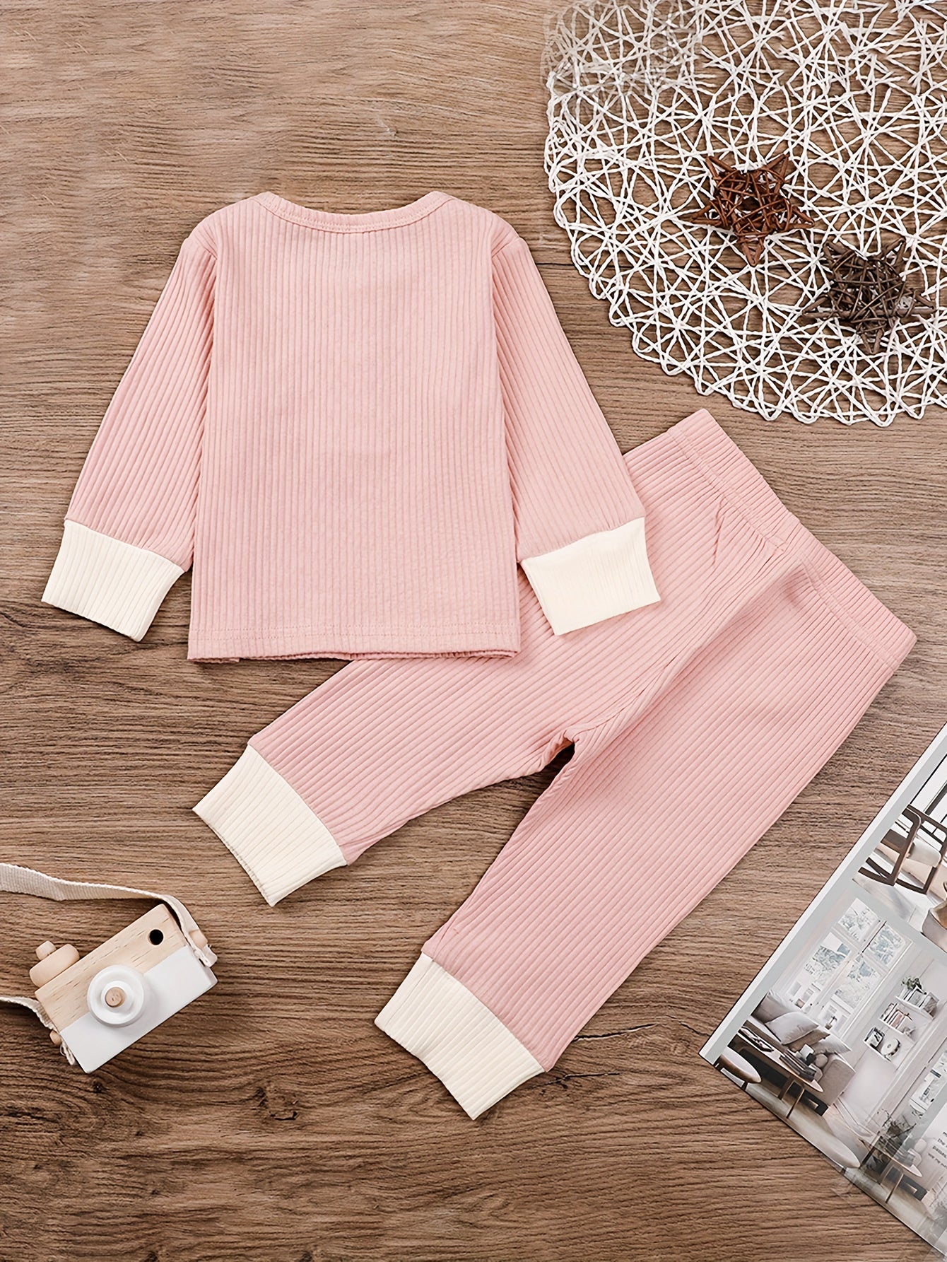Baby Boys Ribbed Knit Long Sleeve Top Trousers Set
