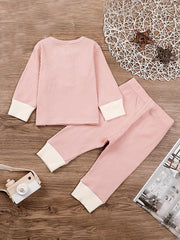 Baby Boys Ribbed Knit Long Sleeve Top Trousers Set