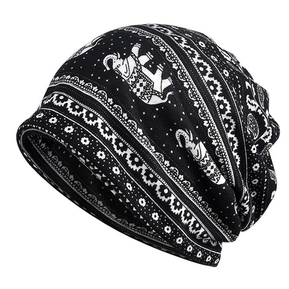 Men's Geometric Patterns Mix Baggy Slouchy Chemo Sleep Beanie Hat Skull Cap