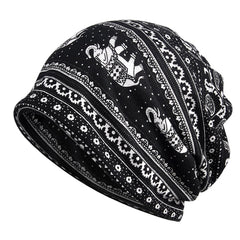 Men's Geometric Patterns Mix Baggy Slouchy Chemo Sleep Beanie Hat Skull Cap
