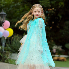 Girls Star Cloak Princess Shawl Cosplay Lace up Cloak