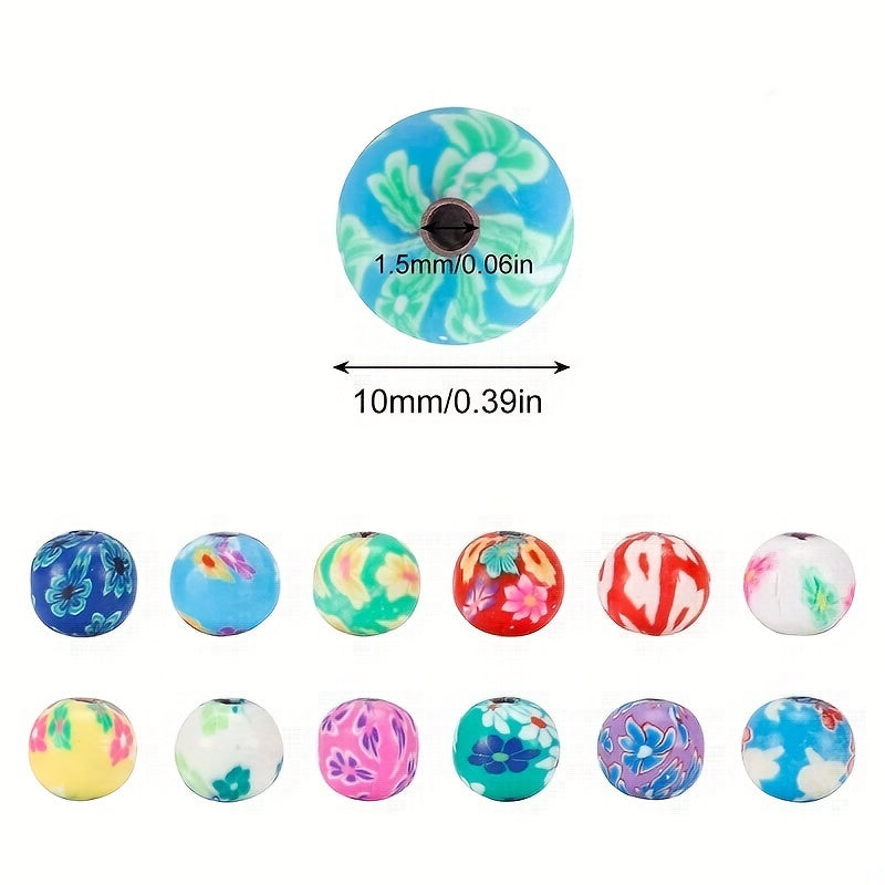 100PCS Bracelet Craft Beads Round Bulk Printing Loose Beads DIY Jewelry Making