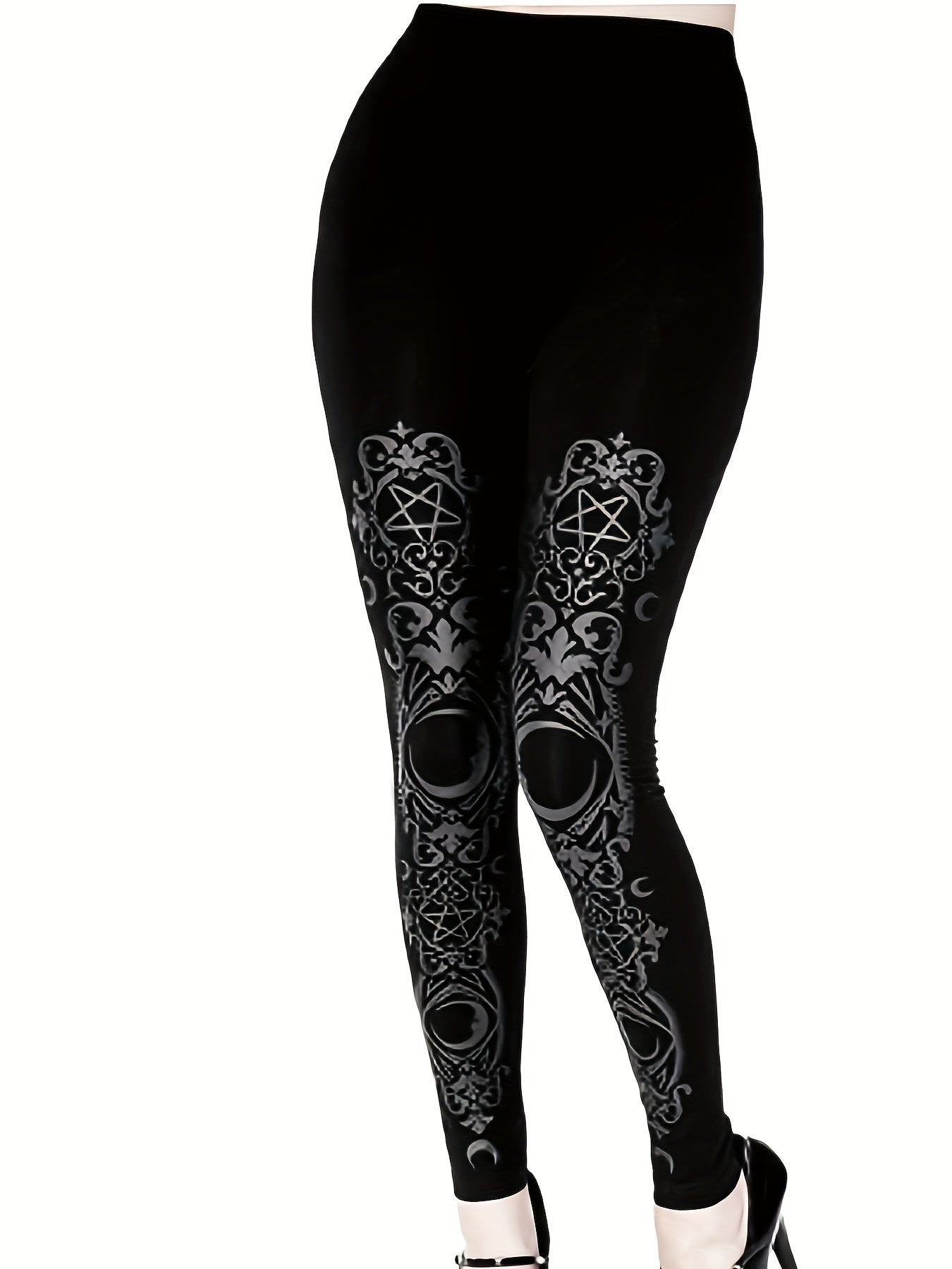 Gothic Leggings Women's Plus Graphic Print Slim Fit Leggings