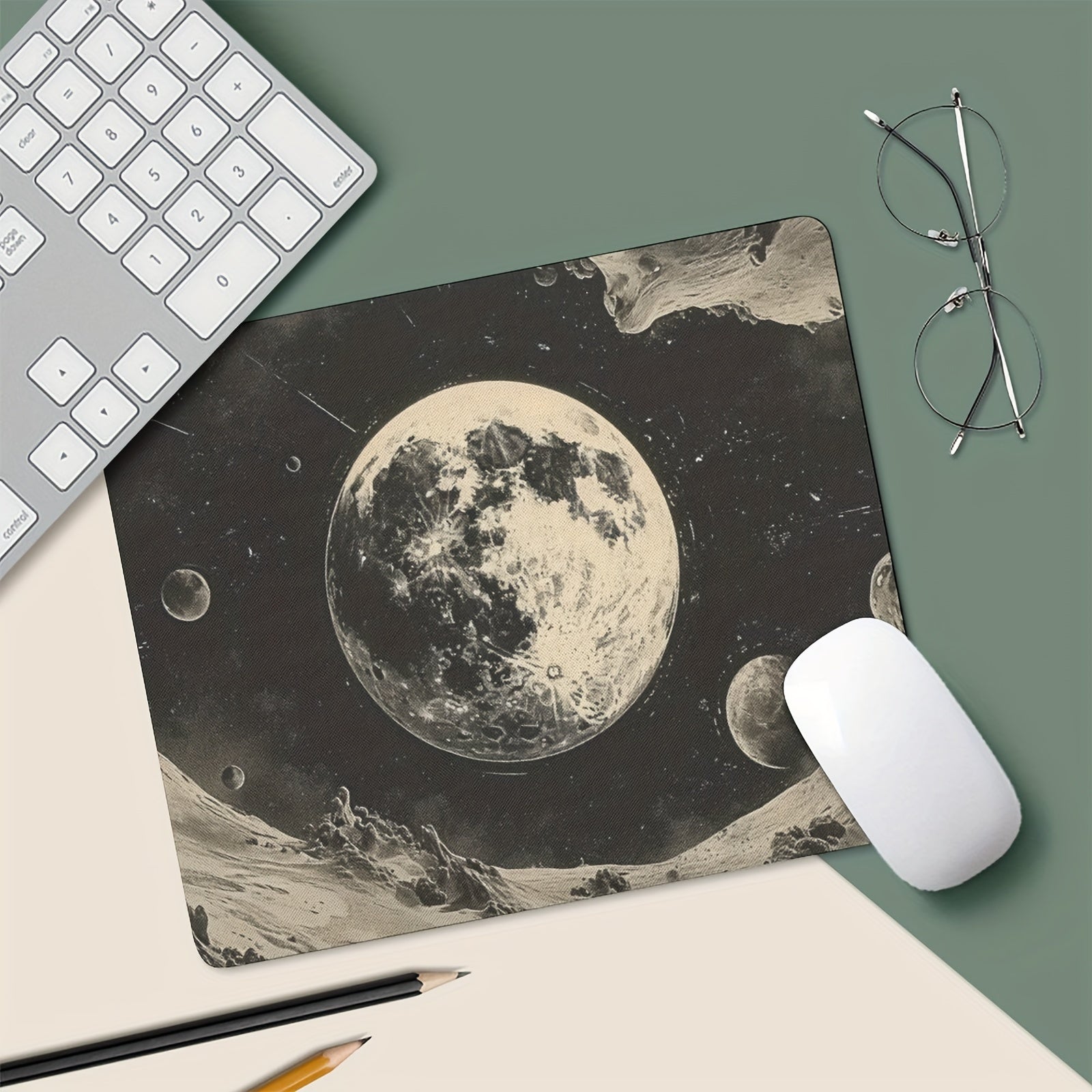 Moon Gaming Mouse Pad Rubber Anti Slip Desk Accessories Men Women