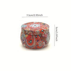 6PCS Flower Pattern Metal Jar Storage Box