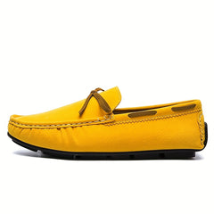 Men's Yellow Loafers Slip-on Casual Shoes for Spring Summer Autumn