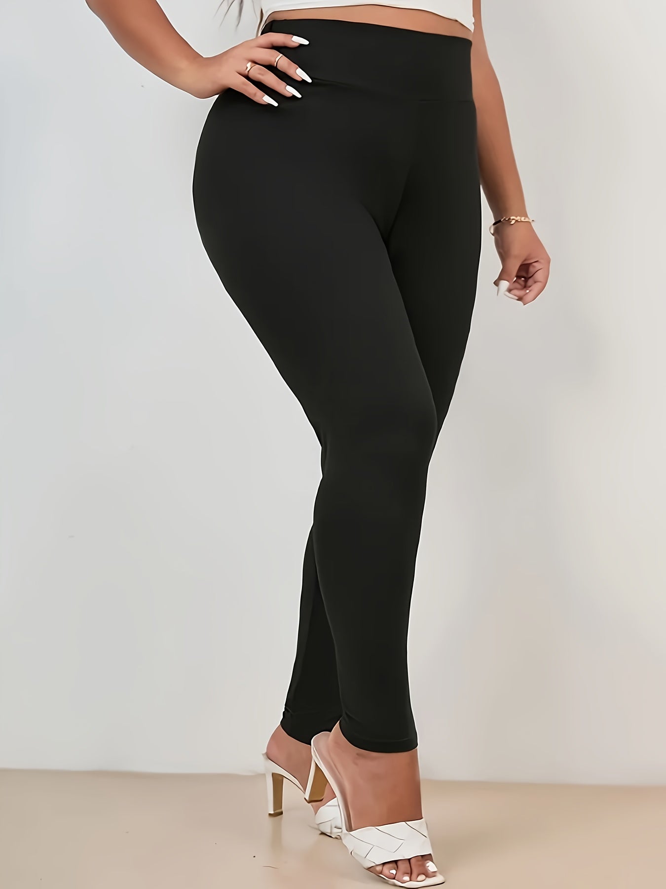 Graphic Print High Rise Skinny Leggings