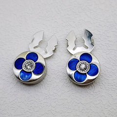 Rhinestone Button Covers for Men & Women Floral Pattern Shirt Decoration
