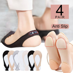 4 Pairs Invisible Slingback Socks Non-slip Ankle Socks Women's Stockings