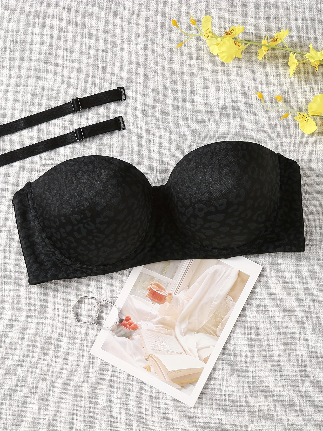 Leopard Print Molded Cup Balconette Bra