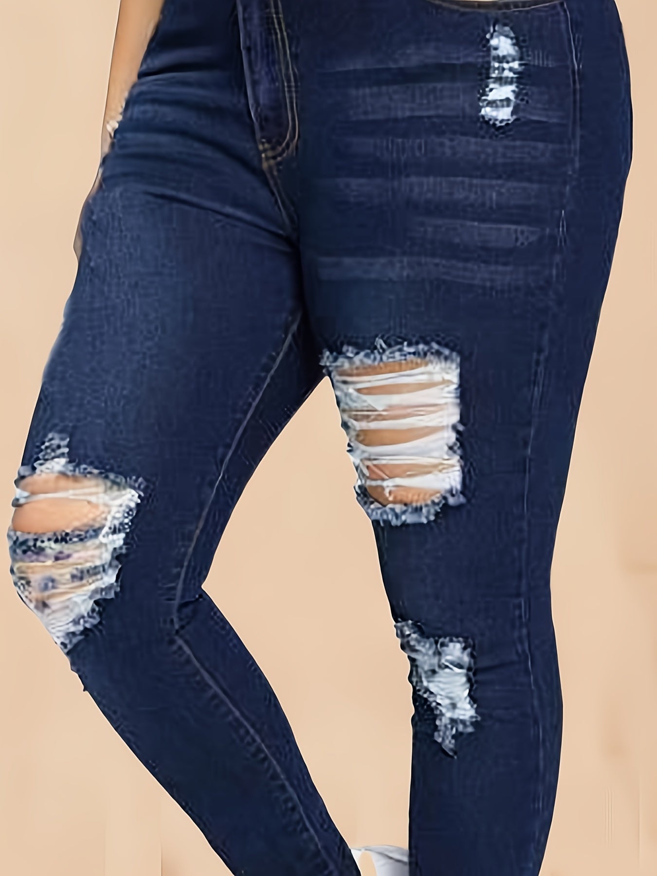 Ripped High Rise Skinny Jeans
