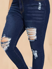 Ripped High Rise Skinny Jeans