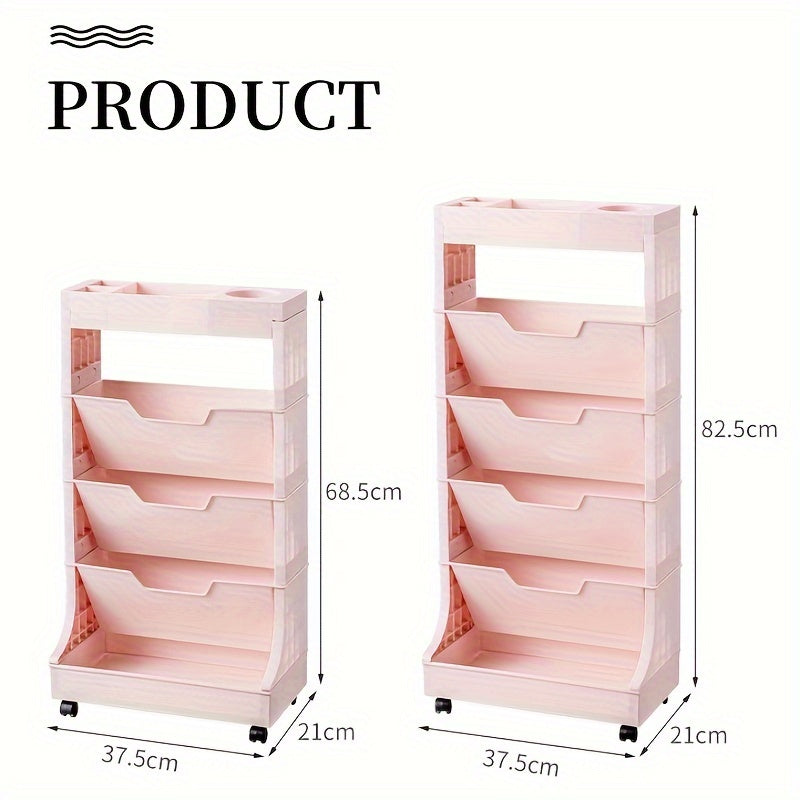 1pc Movable Oblique Plug in Bookshelf Desk Storage Shelf