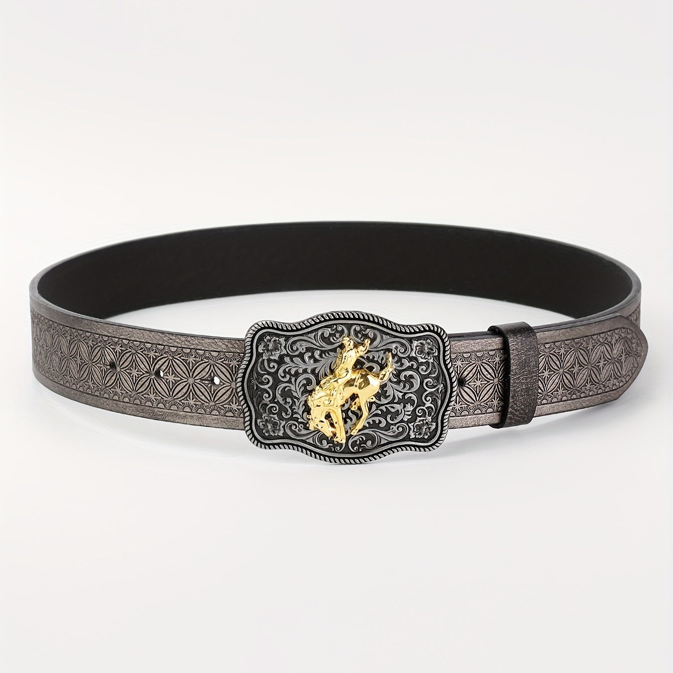 Western Cowboy Belt Retro Horse Pattern Buckle Belts Clothing Accessories