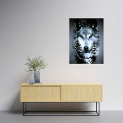 Forest Wolf Canvas Painting Frameless Decorative Wall Art Picture