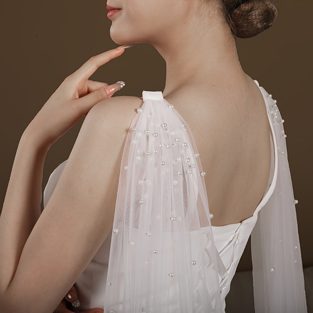 Royal Court Style Bridal Veil with Train Sheer Tulle Wedding Accessory