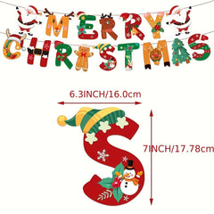 32pcs Merry Christmas Pull Flag Cake Balloon Party Decoration Set