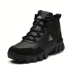 Faux Leather Snow Boots Round Toe High Top Thermal Snow Shoes