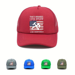 Unisex Adjustable Baseball Cap with American Flag, Outdoor Sport Sunshade Hat