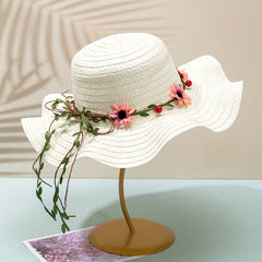 Ruffles Brim Sun Hat Easter Garland Straw Hat