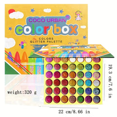 42 Colors Glitter Sequin Eyeshadow Palette for Cosplay Halloween Dance Party