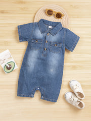 Baby Boys Denim Romper Short Sleeves Comfortable Baby Summer Clothes