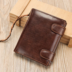 Three Fold Leather Wallet with Card Slot and Lanyard - Unisex Gift