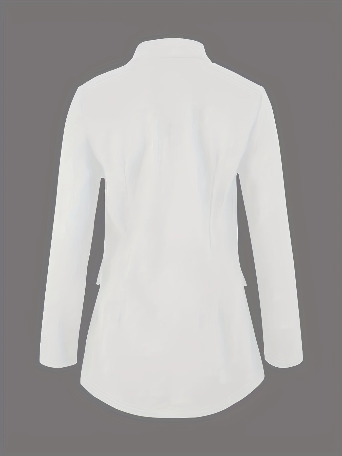 Solid Stand Collar Button Front Blazer for Women