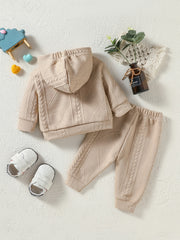 Christmas Baby Deer Hooded Sweatshirt & Pants Creamy