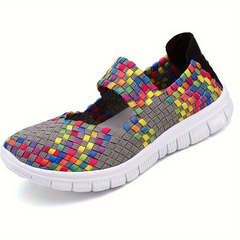 Women's Braided Walking Shoes Comfortable Slip On Casual Sock Shoes