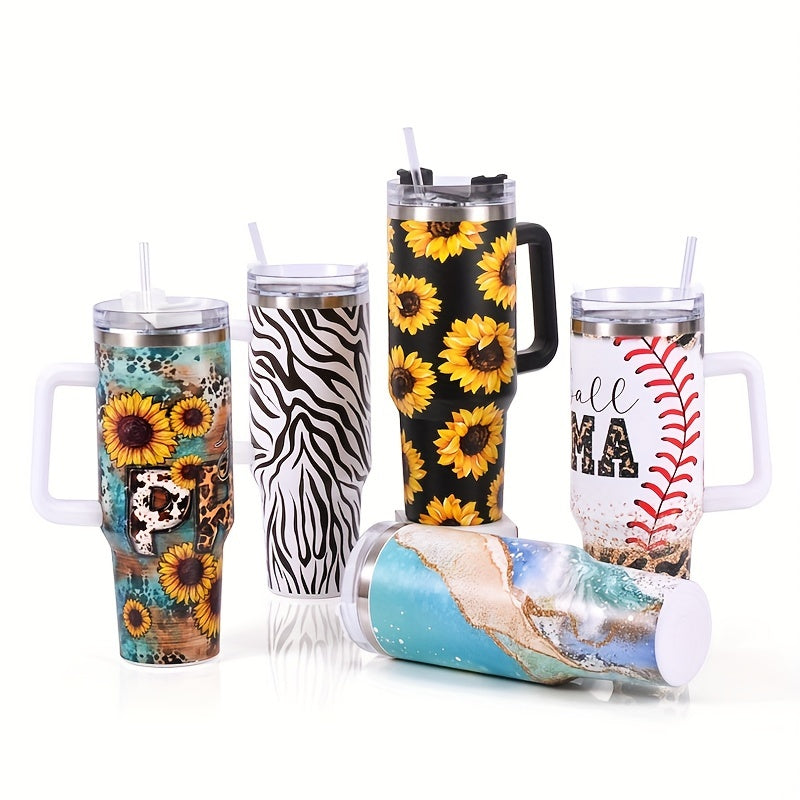 Colorful Ice Tumbler with Straw and Handle for Outdoor Activities