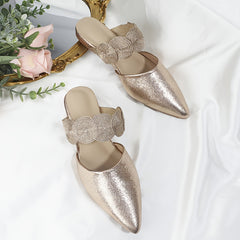Women's Pointed Toe Flat Mules Slippers
