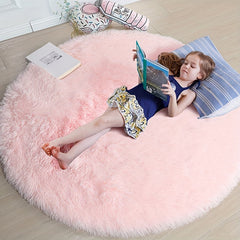 Soft Shaggy Area Rug Fluffy Circle Rugs For Baby Nursery