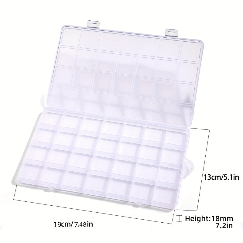 Plastic Jewelry Box 24 Grids Storage Case Earring Bead Display Organizer