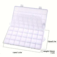 Plastic Jewelry Box 24 Grids Storage Case Earring Bead Display Organizer