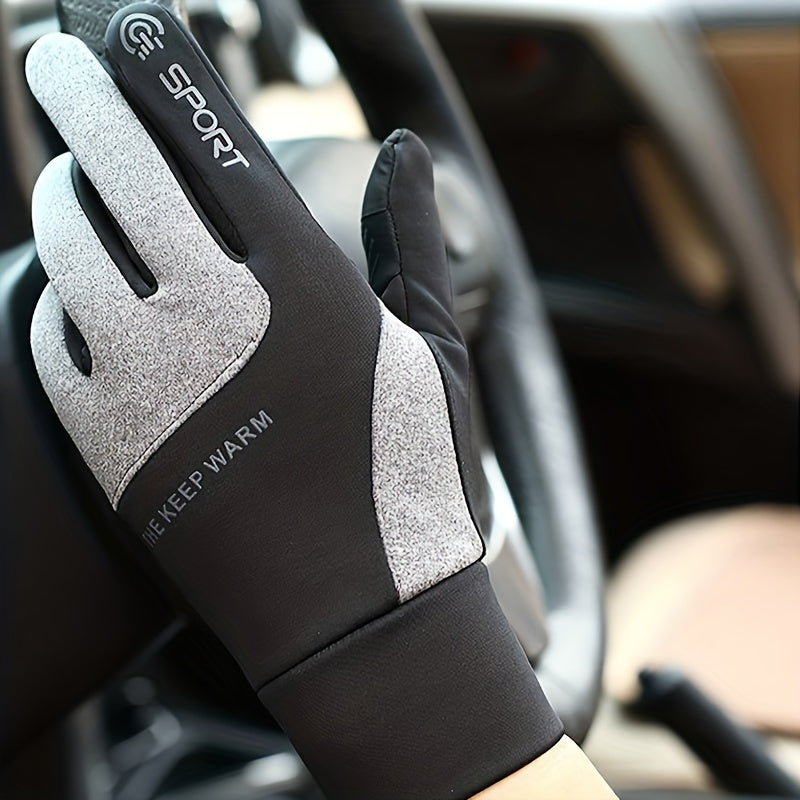 Winter Warm Full Finger Gloves Unisex Anti-wear Driving Gloves