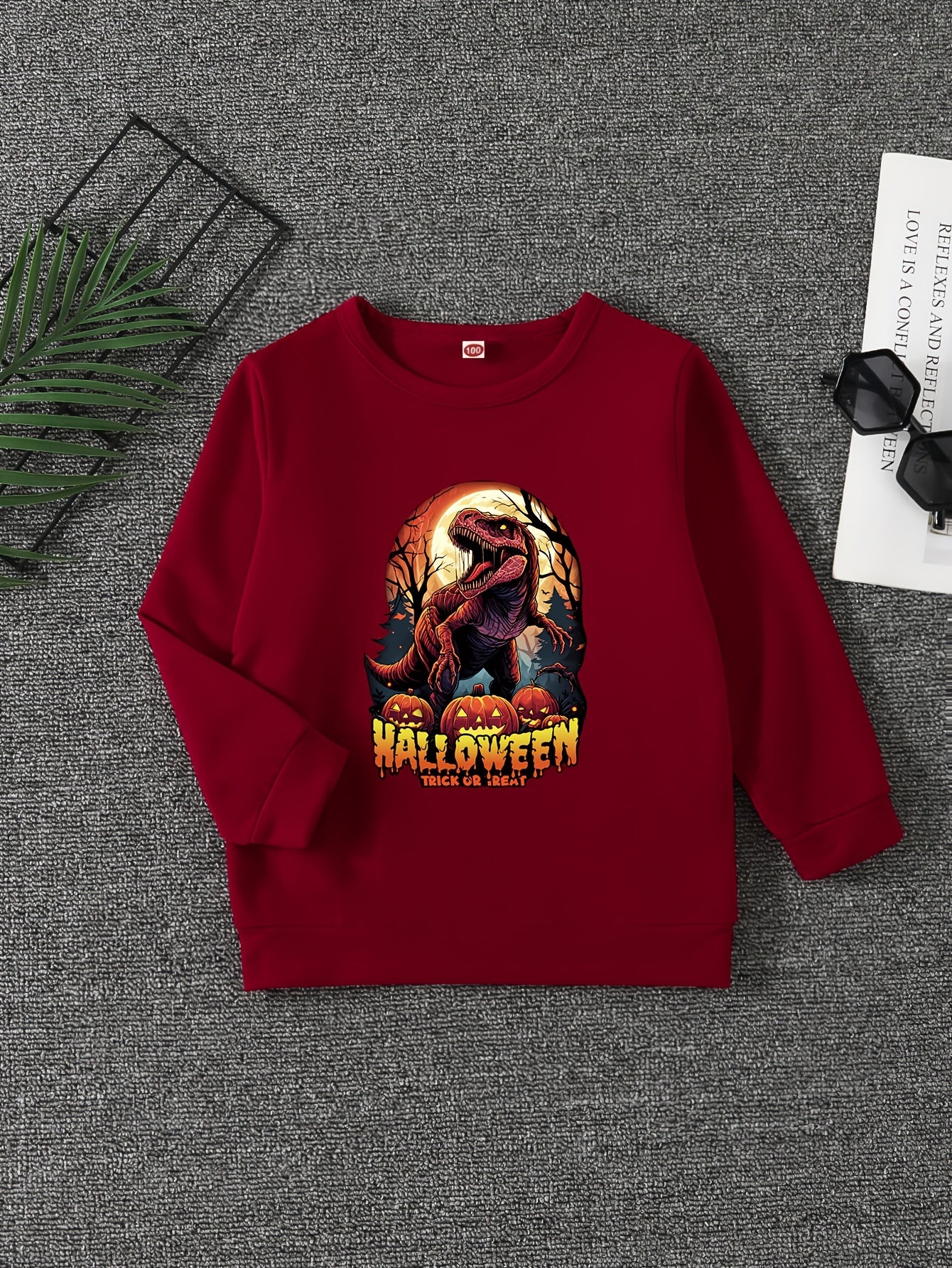 Halloween Horror Dinosaur Boys Sweatshirt