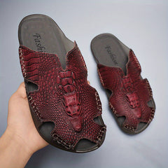 Men's Stitch Non Slip Slippers Closed Toe Rubber Sole Wear-resistant