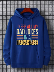 Dad Jokes Print Hoodie Men's Casual Sweatshirt