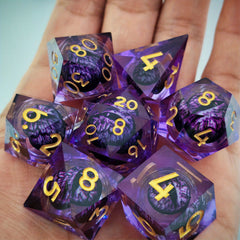 Resin Quicksand Dragon Eye Dice Set for Tabletop Games