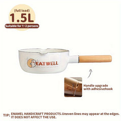 Enamel Non Stick Soup Pot With Lid Flat Bottom Milk Pan