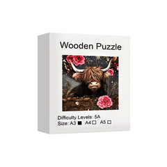Cow Wooden Jigsaw Puzzle For Advanced Players Special Shapes Creative Birthday