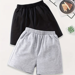 Kid's Basic Sweatshorts with Pockets Sports Casual Summer Shorts