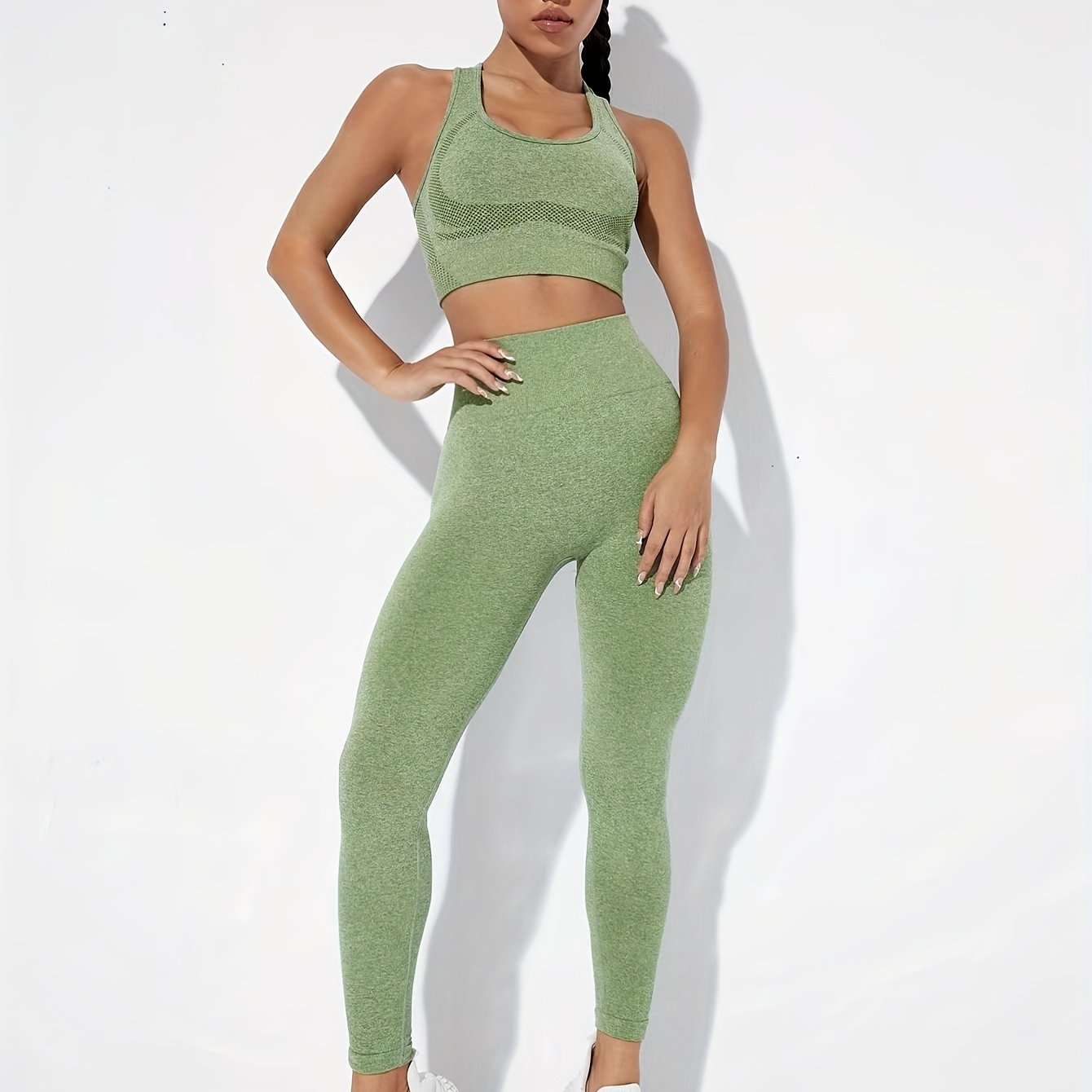 2pcs Yoga Set Sports Bra & Leggings Women's Activewear