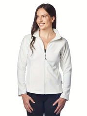 Women's Solid Fleece Sports Jacket Zipper Up Outdoor Workout Top