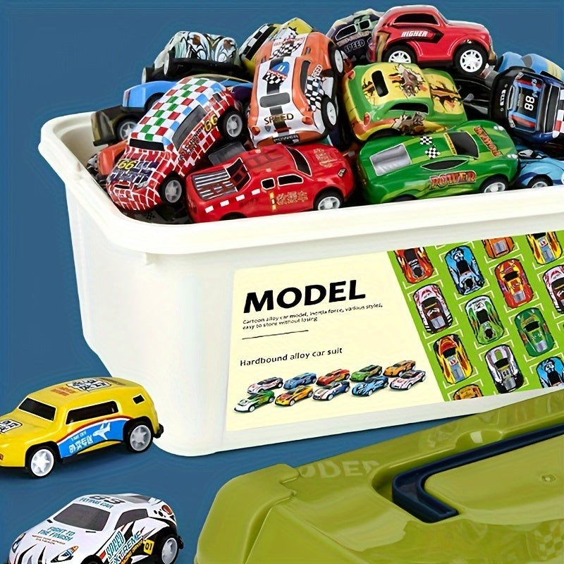 50pc Metal Car Simulation Mini Pull Back Car Model Set Small Car Racing Toy