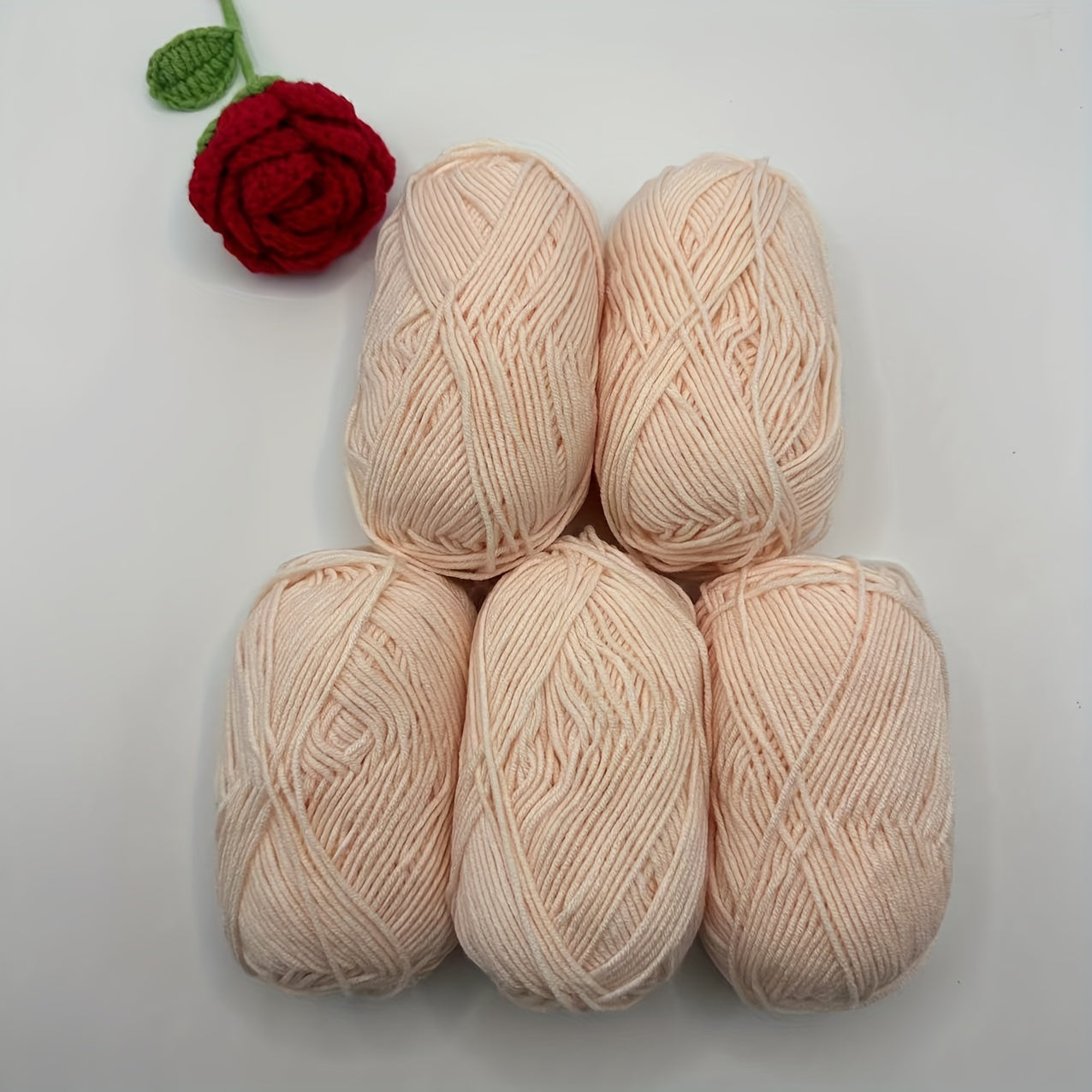 250g 5 Balls of Milk Cotton Wool Baby Thread for DIY Crochet Slippers